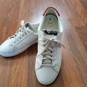 Marc Fisher White Leather Casual Lace Up Sneakers 8.5